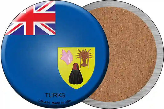 Turks Country Novelty Circle Coaster Set of 4