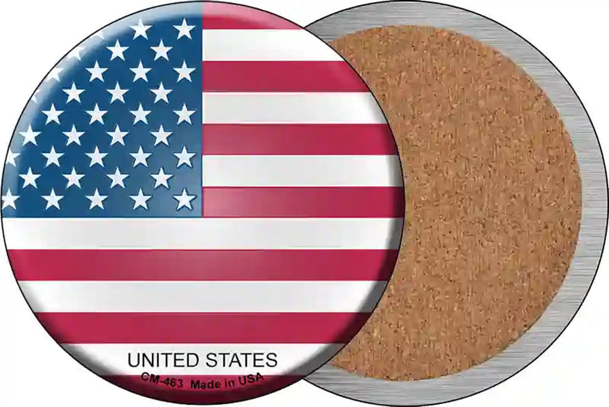 United States Country Novelty Circle Coaster Set of 4