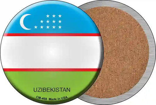 Uzibekistan Country Novelty Circle Coaster Set of 4
