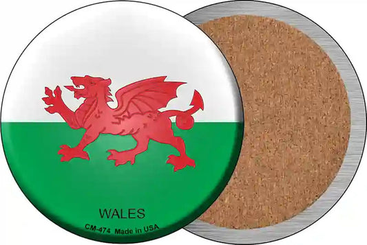 Wales Country Novelty Circle Coaster Set of 4
