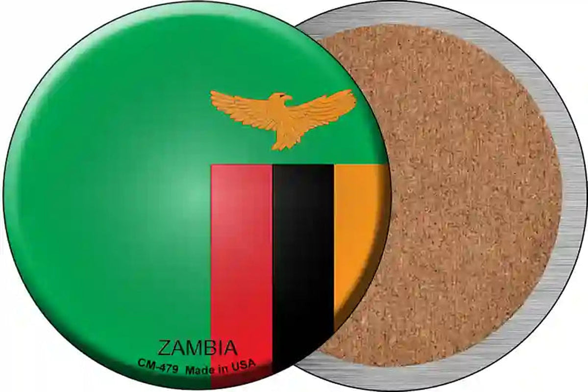 Zambia Country Novelty Circle Coaster Set of 4
