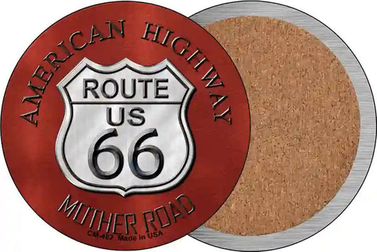 Route 66 American Highway Novelty Circle Coaster Set of 4
