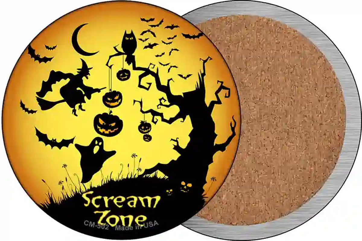 Scream Zone Novelty Circle Coaster Set of 4