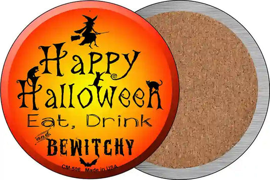 Happy Halloween Novelty Circle Coaster Set of 4