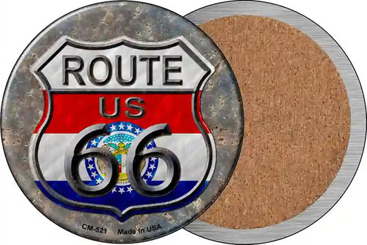 Missouri Route 66 Novelty Circle Coaster Set of 4