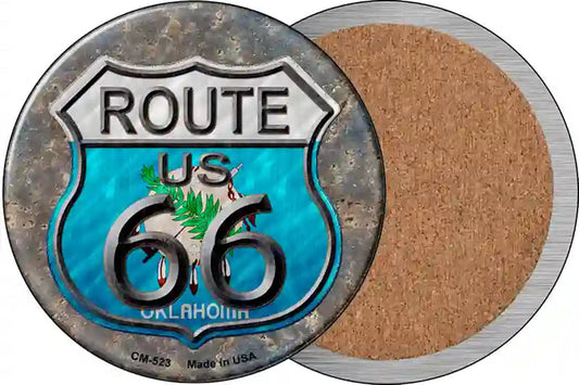 Oklahoma Route 66 Novelty Circle Coaster Set of 4