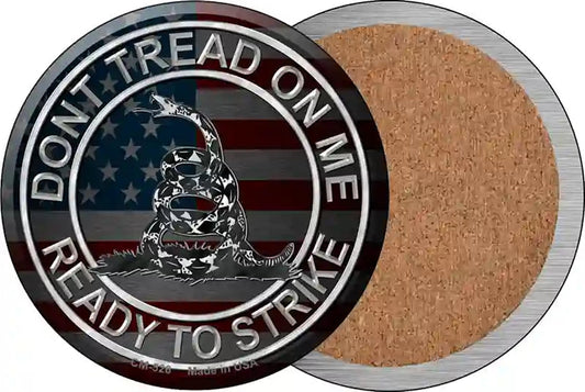 Dont Tread On Me Novelty Circle Coaster Set of 4