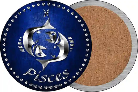 Pisces Novelty Circle Coaster Set of 4