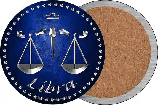 Libra Novelty Circle Coaster Set of 4