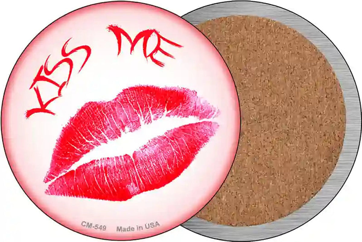 Kiss Me Novelty Circle Coaster Set of 4