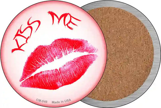 Kiss Me Novelty Circle Coaster Set of 4