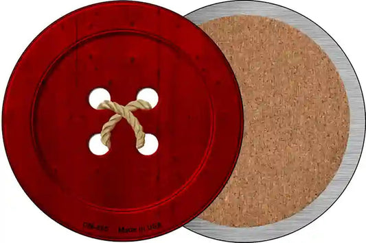 Red Button Novelty Circle Coaster Set of 4