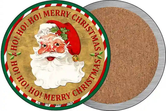 Ho Ho Ho Santa Novelty Circle Coaster Set of 4
