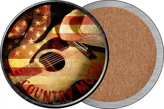 Country Music Novelty Circle Coaster Set of 4