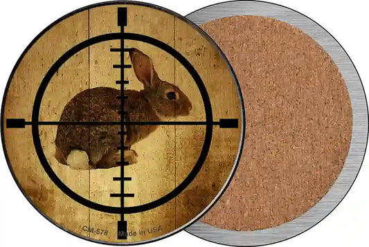 Rabbit Hunter Novelty Circle Coaster Set of 4
