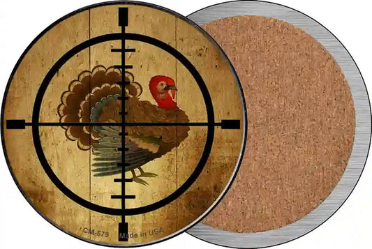 Turkey Hunter Novelty Circle Coaster Set of 4