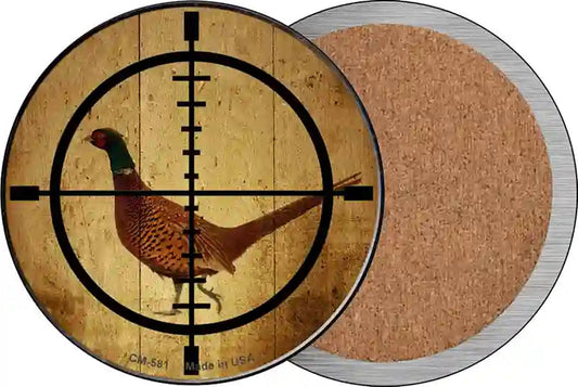 Pheasant Hunter Novelty Circle Coaster Set of 4