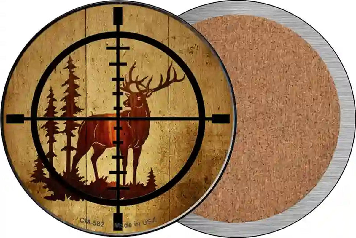 Elk Hunter Novelty Circle Coaster Set of 4