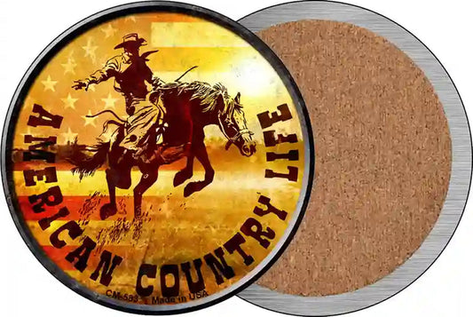 American Country Life Novelty Circle Coaster Set of 4