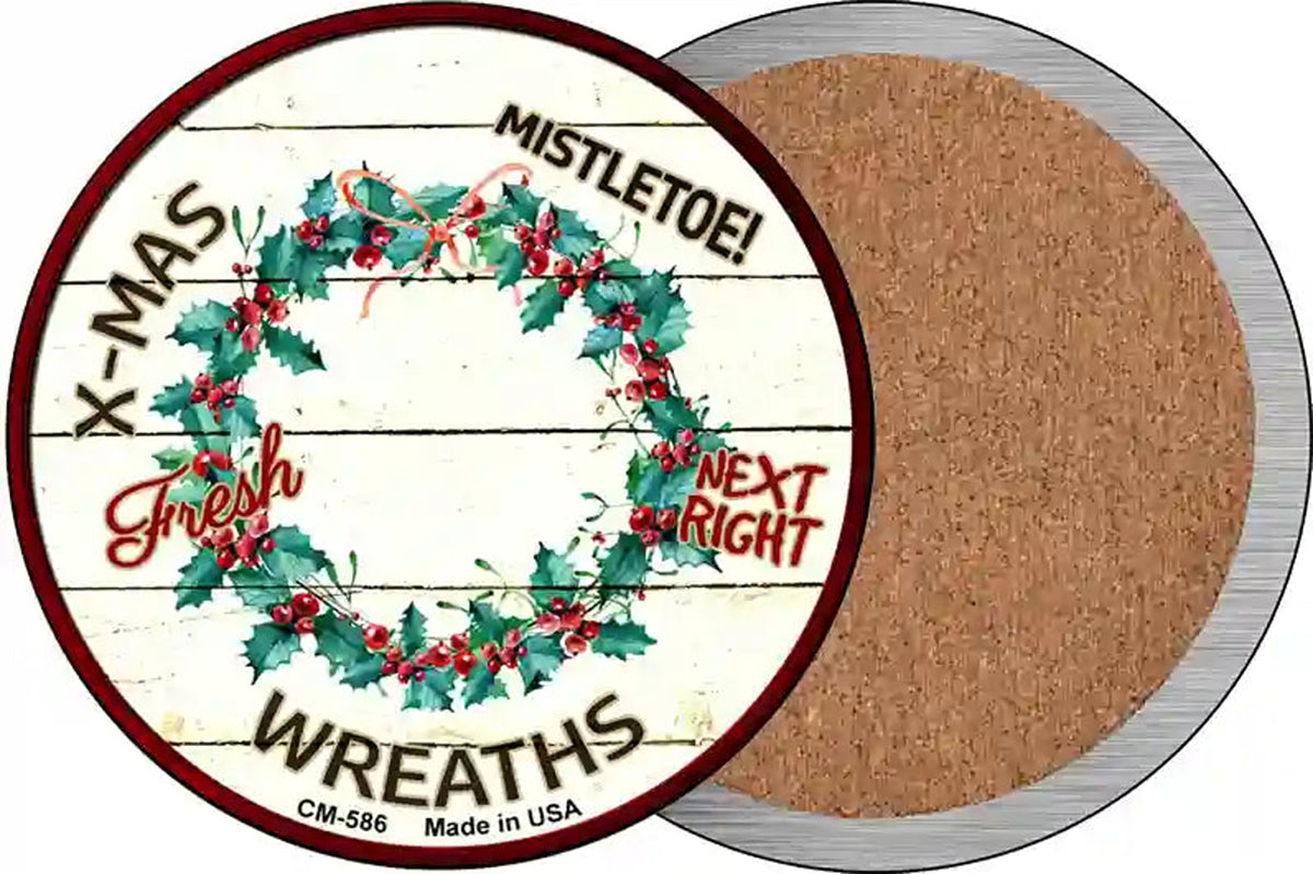 Wreaths Novelty Circle Coaster Set of 4