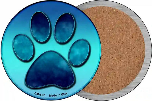 Paw Prints Novelty Circle Coaster Set of 4