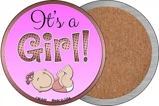 Its A Girl Novelty Circle Coaster Set of 4