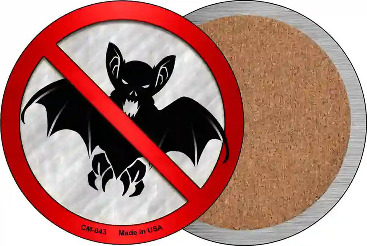 No Bats Novelty Circle Coaster Set of 4