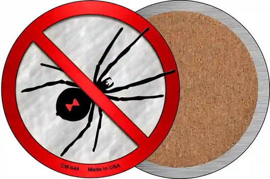 No Spiders Novelty Circle Coaster Set of 4