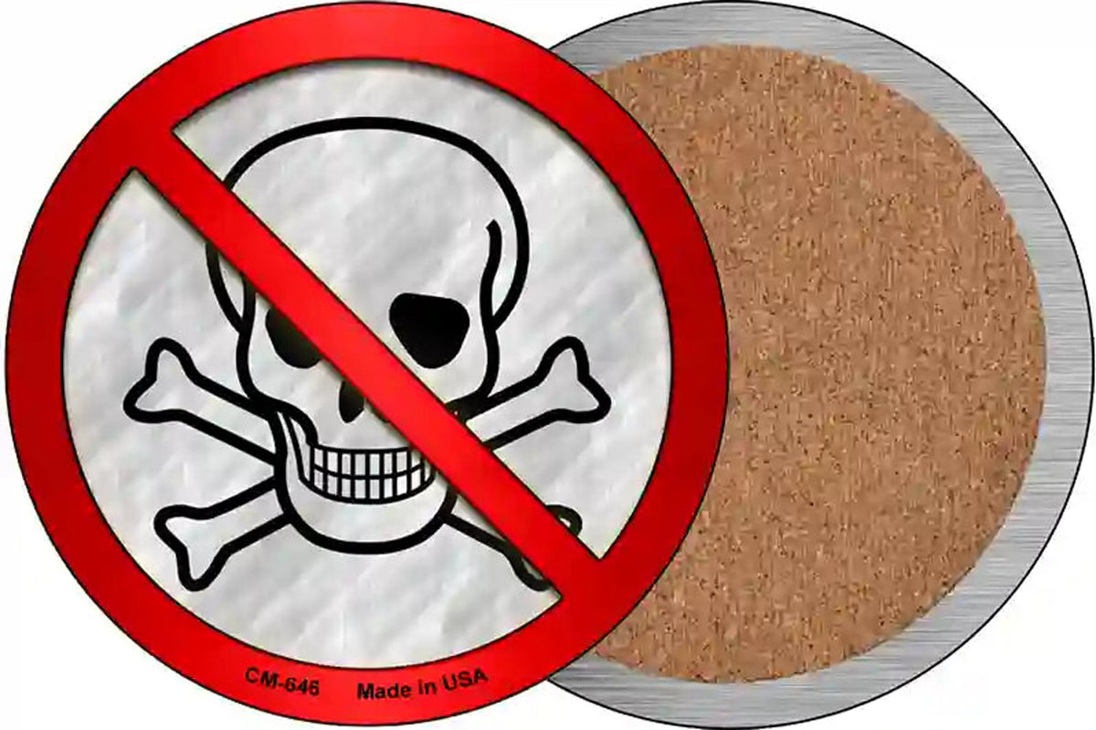 No Skull Novelty Circle Coaster Set of 4