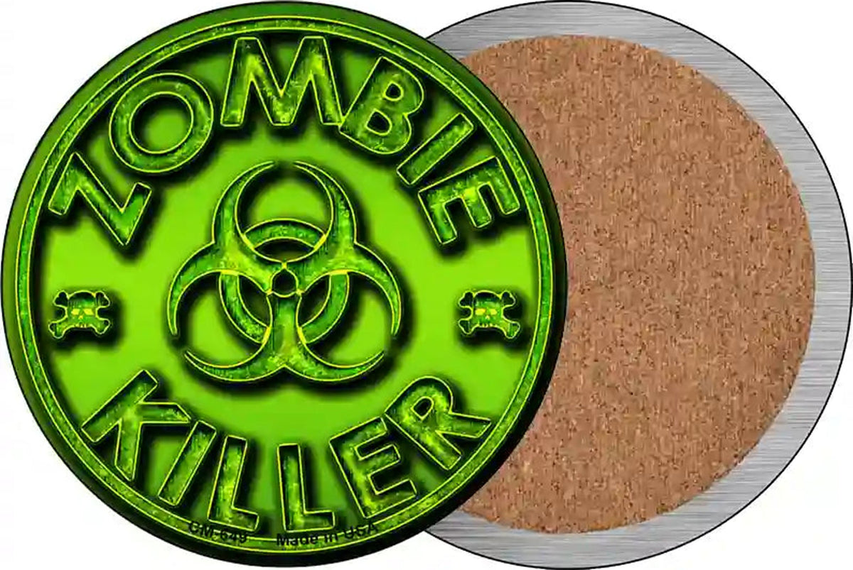 Zombie Killer Novelty Circle Coaster Set of 4