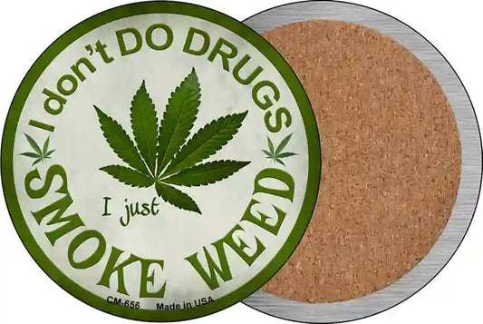 Smoke Weed Novelty Circle Coaster Set of 4