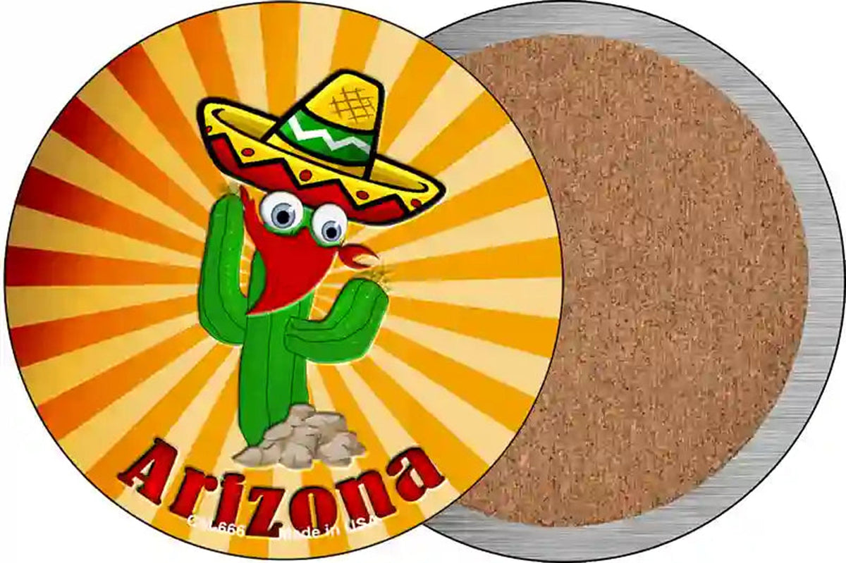 Cactus Arizona Novelty Circle Coaster Set of 4