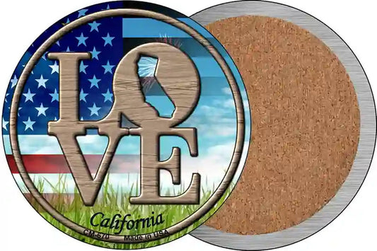 Love California Novelty Circle Coaster Set of 4