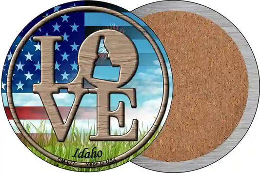 Love Idaho Novelty Circle Coaster Set of 4