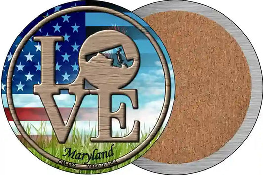 Love Maryland Novelty Circle Coaster Set of 4