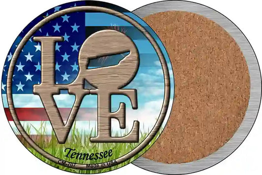Love Tennessee Novelty Circle Coaster Set of 4