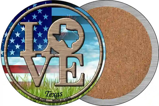 Love Texas Novelty Circle Coaster Set of 4