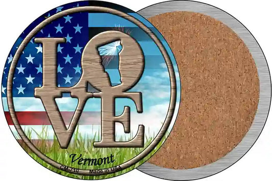 Love Vermont Novelty Circle Coaster Set of 4