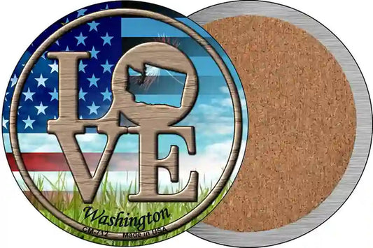 Love Washington Novelty Circle Coaster Set of 4