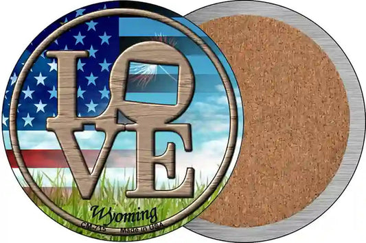 Love Wyoming Novelty Circle Coaster Set of 4