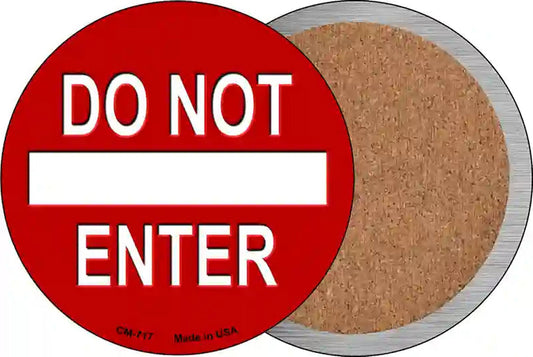 Do Not Enter Red Novelty Circle Coaster Set of 4