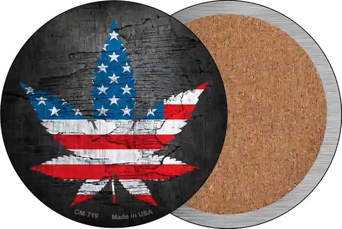 American Pot Novelty Circle Coaster Set of 4
