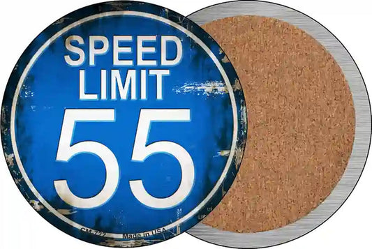 Speed Limit 55 Novelty Circle Coaster Set of 4