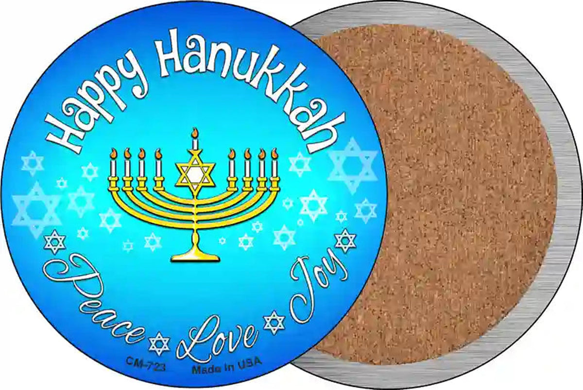 Happy Hanukkah Novelty Circle Coaster Set of 4