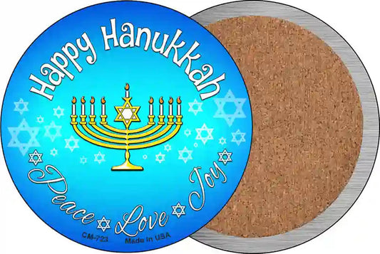 Happy Hanukkah Novelty Circle Coaster Set of 4