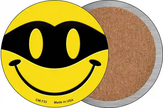 Masked Smile Novelty Circle Coaster Set of 4