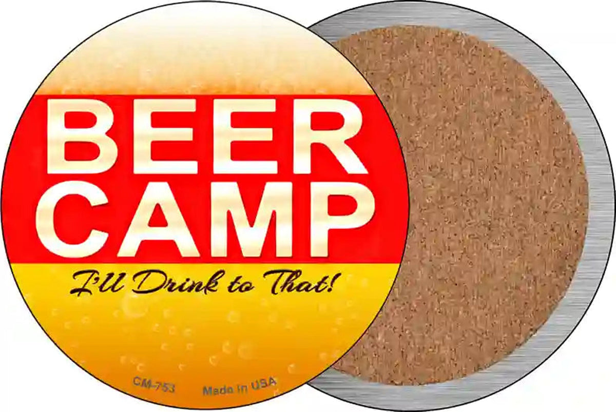 Beer Camp Novelty Circle Coaster Set of 4
