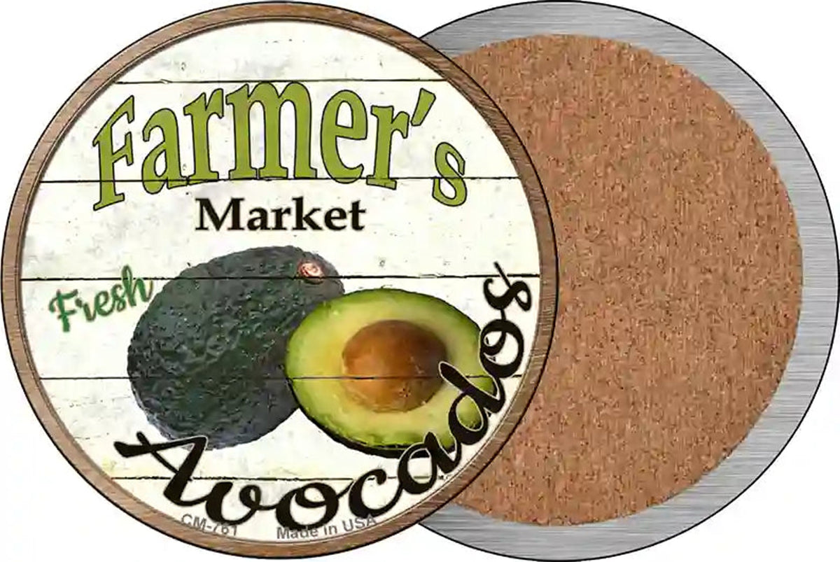 Farmers Market Avocados Novelty Circle Coaster Set of 4