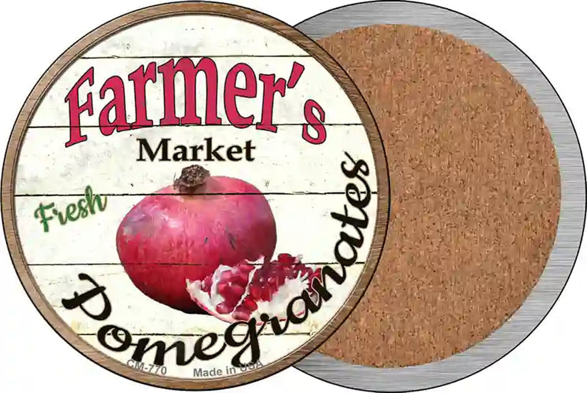 Farmers Market Pomegranates Novelty Circle Coaster Set of 4
