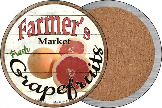 Farmers Market Grapefruits Novelty Circle Coaster Set of 4